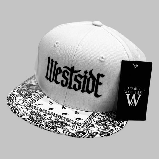 WestSideLA Bandana Snapback Stitched (WHITE)