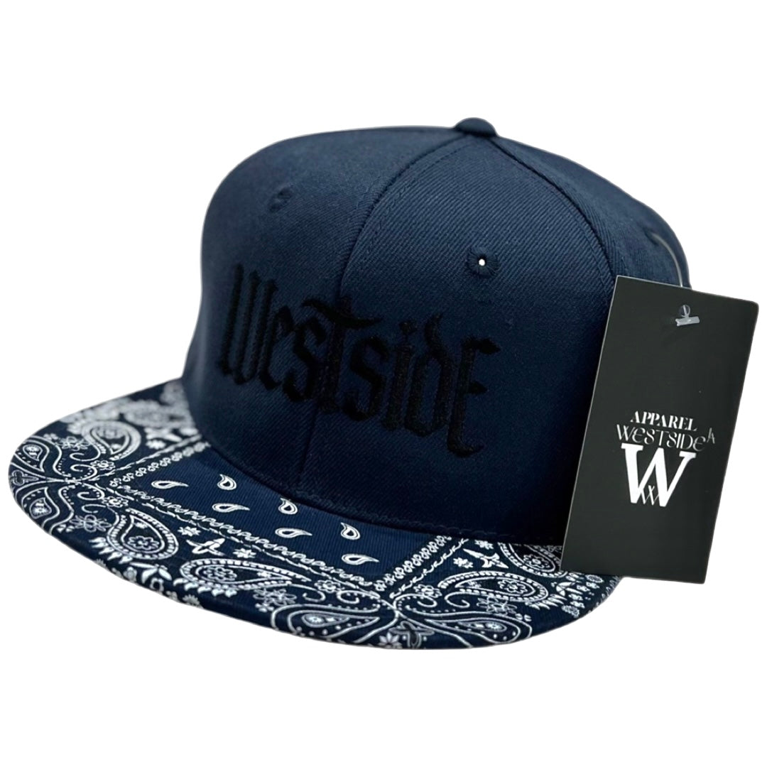 WestSideLA Bandana Snapback Stitched (Navy Blue)